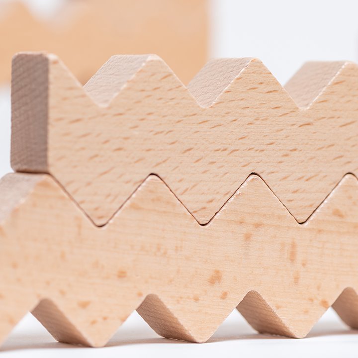 Detail of beech zigzag blocks