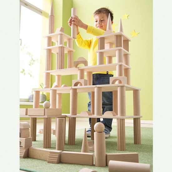 Tower built with blocks