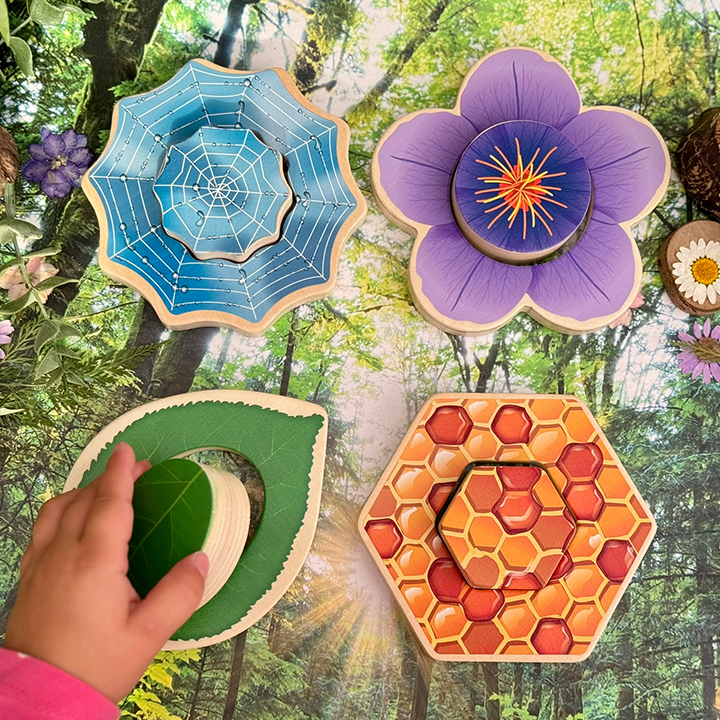 Leaf, Spiders Web, Flower and Honeycomb puzzles