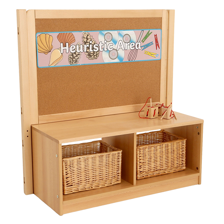 Toddler 2 Cubby with Cork Board