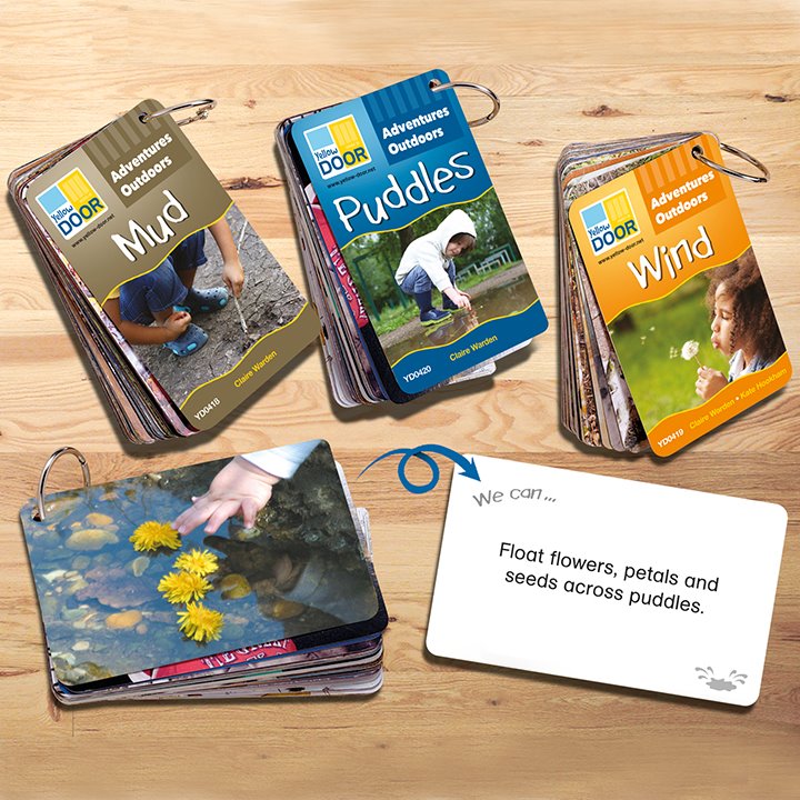 Sets of outdoor adventure cards with metal clips