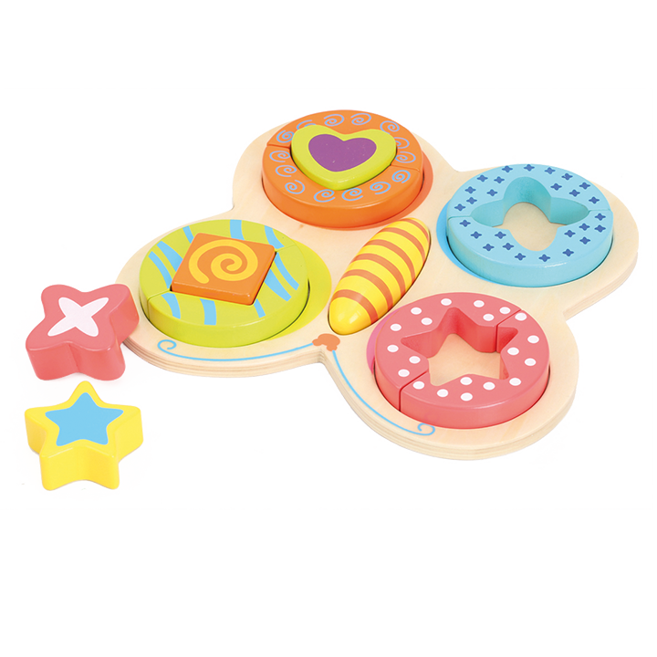 Painted wooden butterfly puzzle