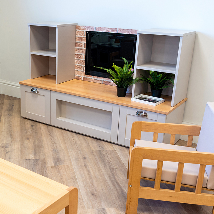 Pretend living room TV unit