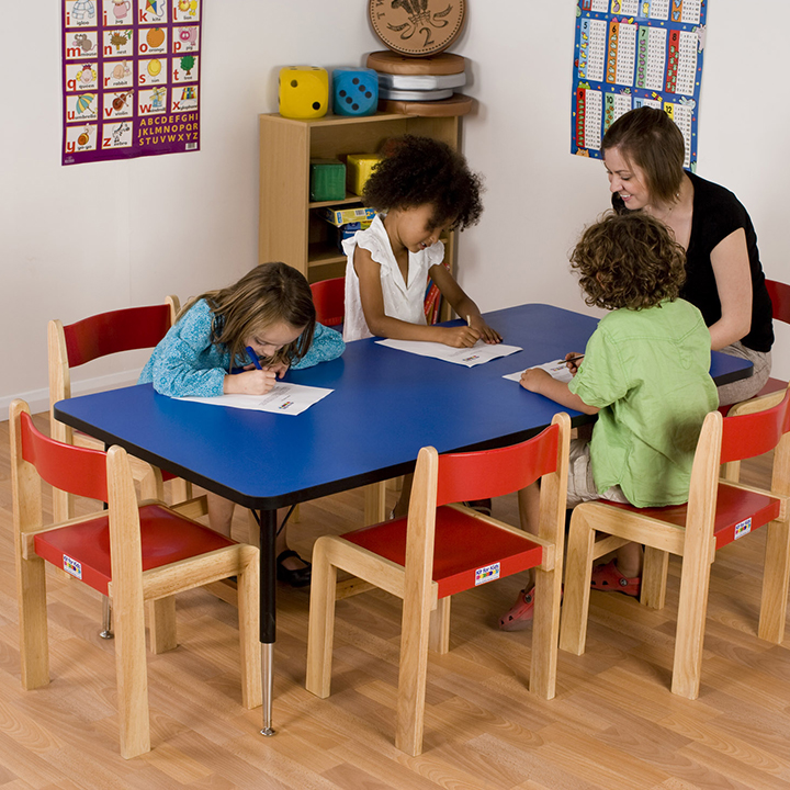 Blue rectangle table