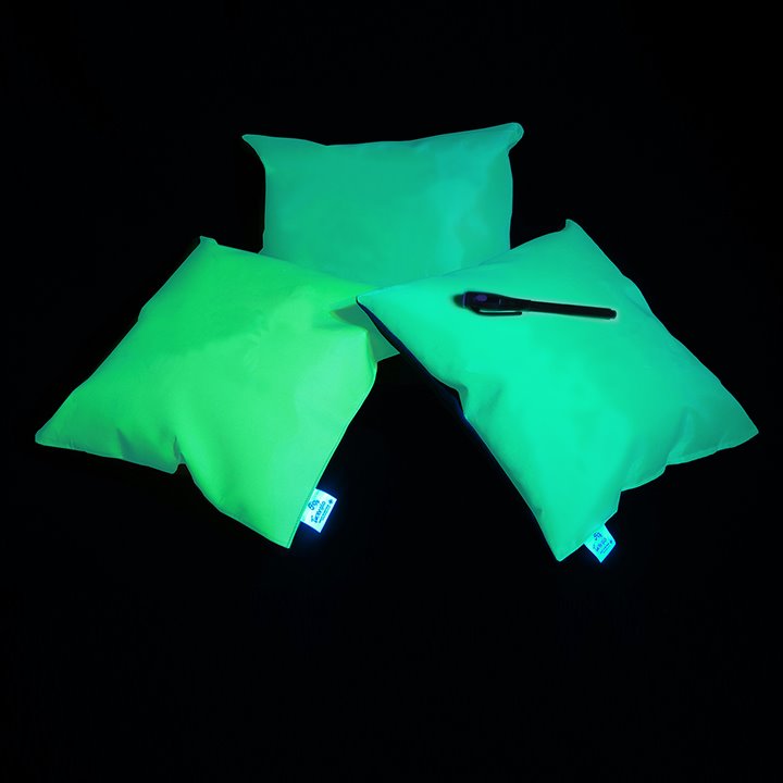 Set of 3 glowing UV cushions