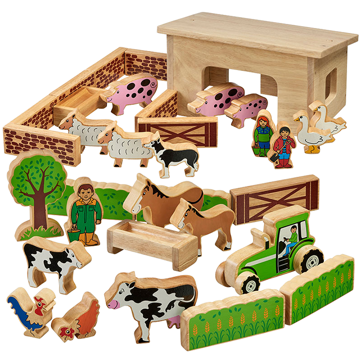 Wooden Farm Set - Coloured