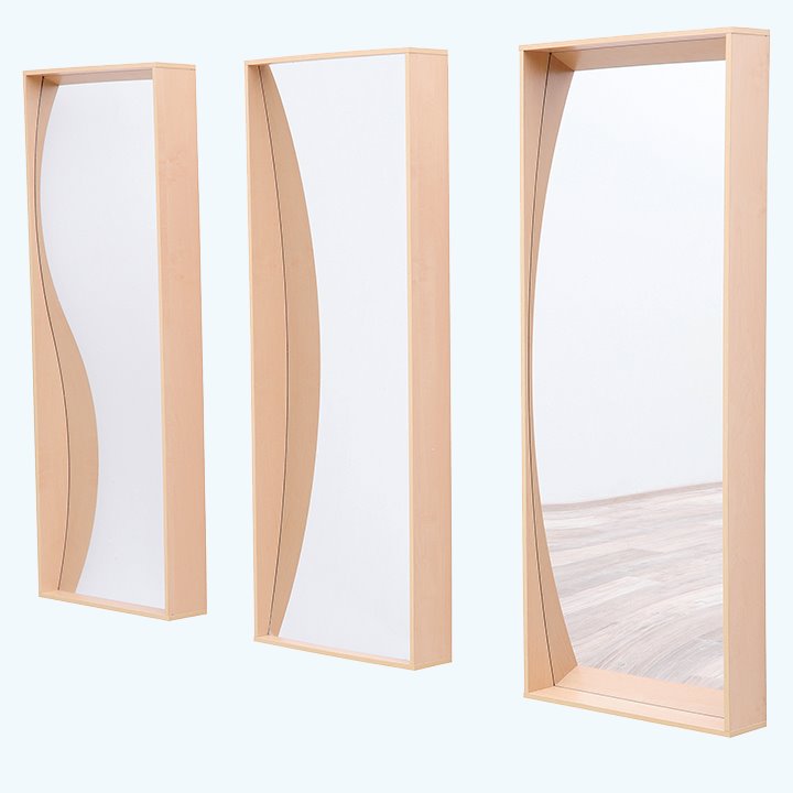 Set of 3 crazy distorted mirrors