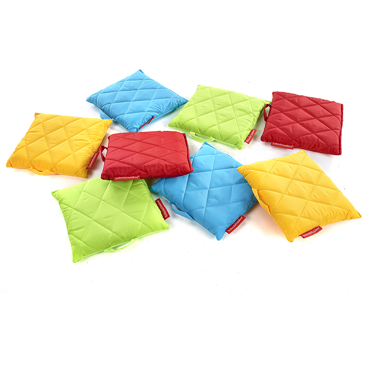 Sit on colourful mats