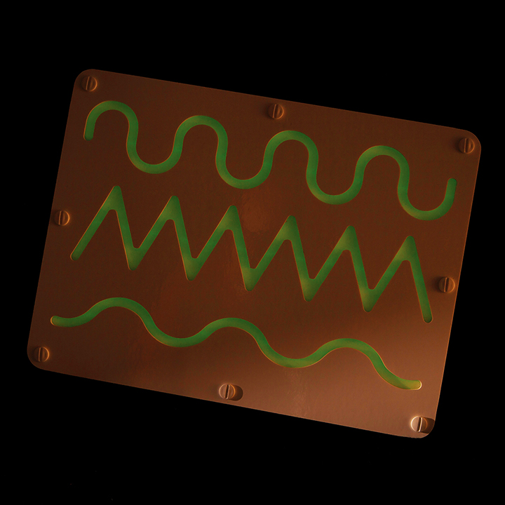 Hill, valley and river lines traced by UV pen