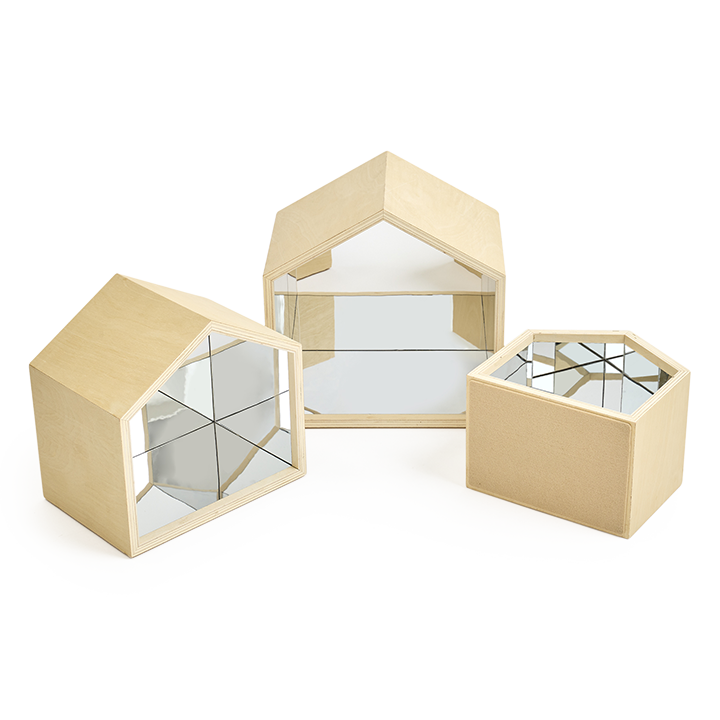 Three different sized houses