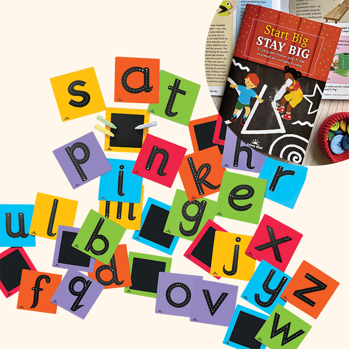 Book and alphabet chalk boards