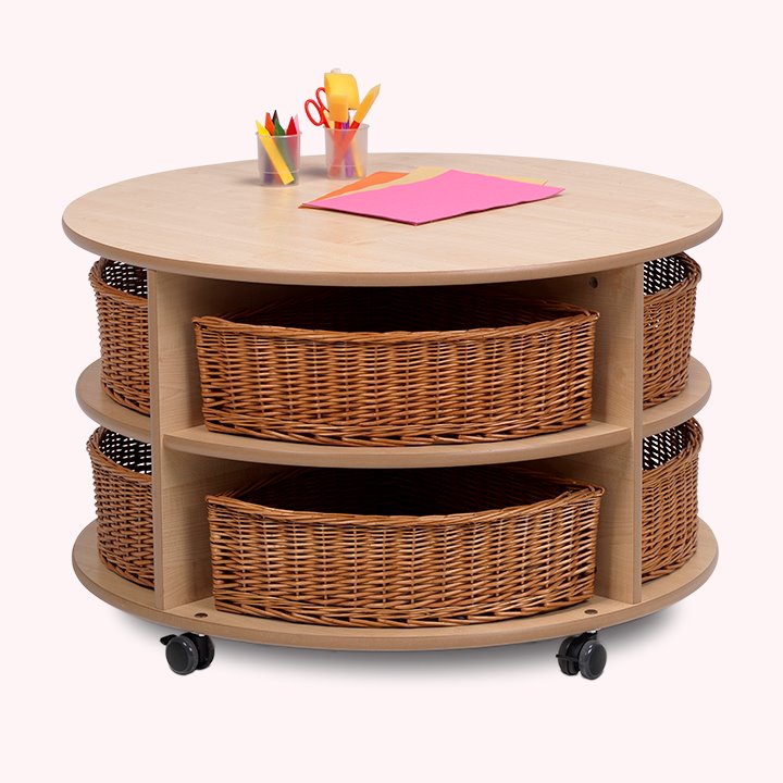 Round storage discount bins