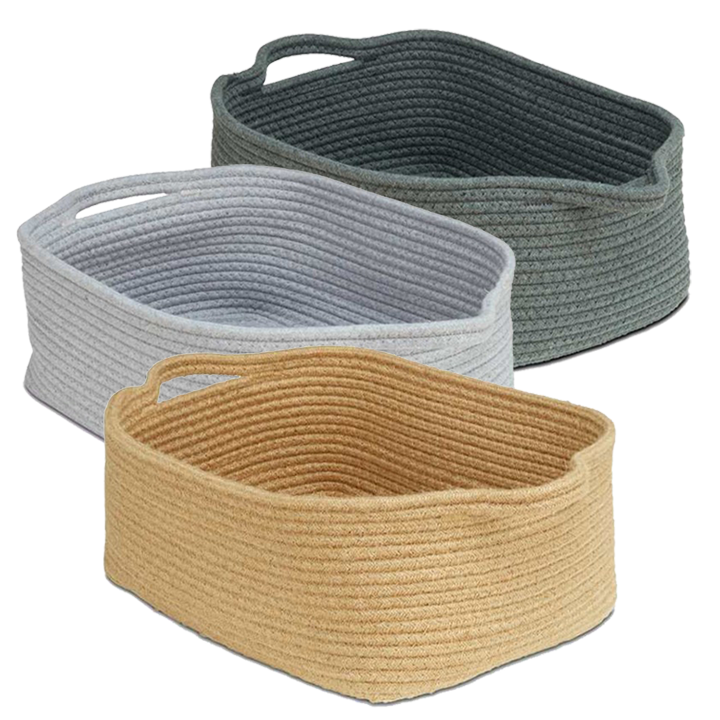 Rope Storage Baskets - set of 6 Shallow