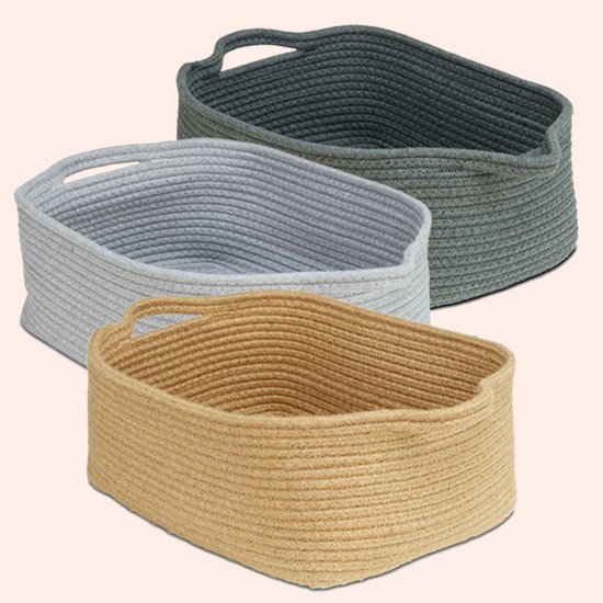 Rope Storage Baskets - set of 6 Shallow