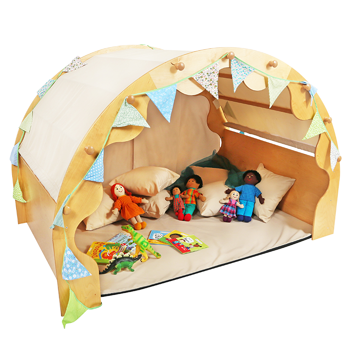 Stone coloured canopy play pod