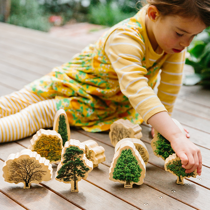 Set of 10 trees for small world scenes