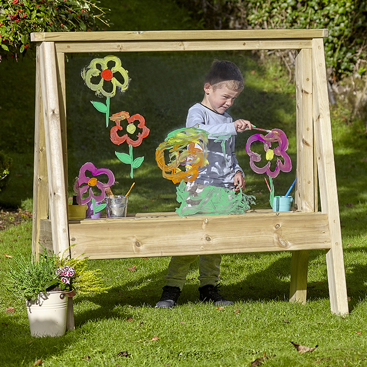 Clear mark making easel