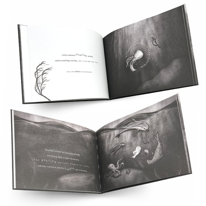 Spreads from Oceans Away book