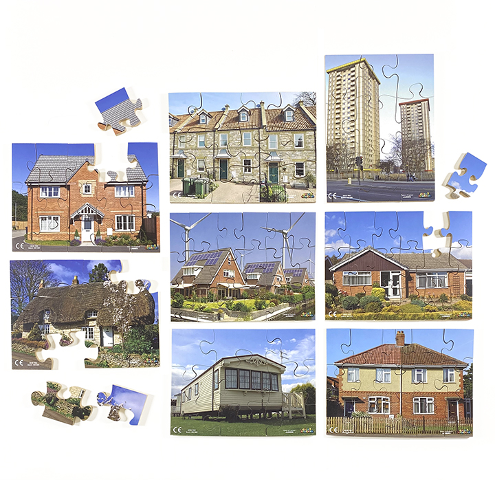 Set of 8 wooden jigsaws