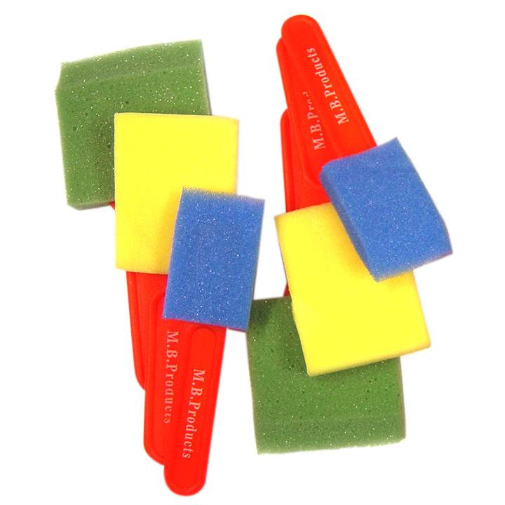 Set of 6 foam brushes in a range of colours and sizes