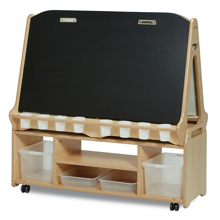 4 children easel - chalkboard side