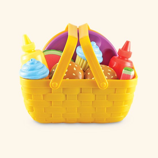 Basket full of pretend picnic