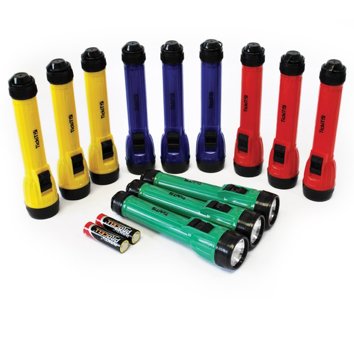 Sets of coloured handy torches