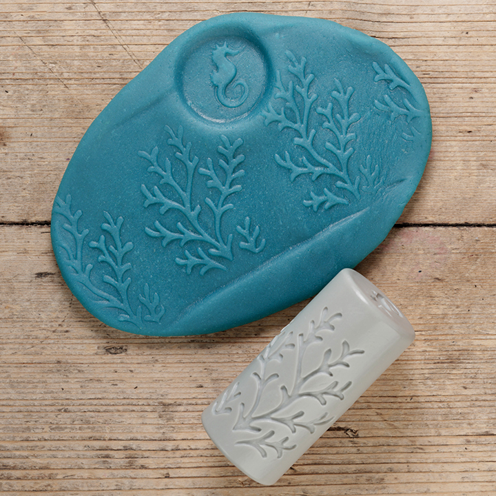 Stamp or roll marks and patterns into play-dough