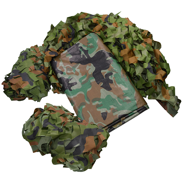 Pack of camouflage tarpaulin and netting
