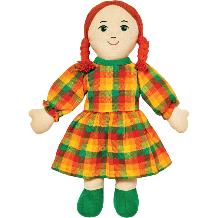Soft multicultural doll red hair and white skin