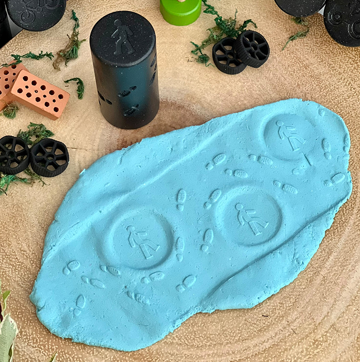 Stamp a person to follow the path