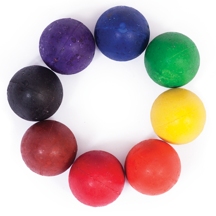 Egg shaped wax crayons