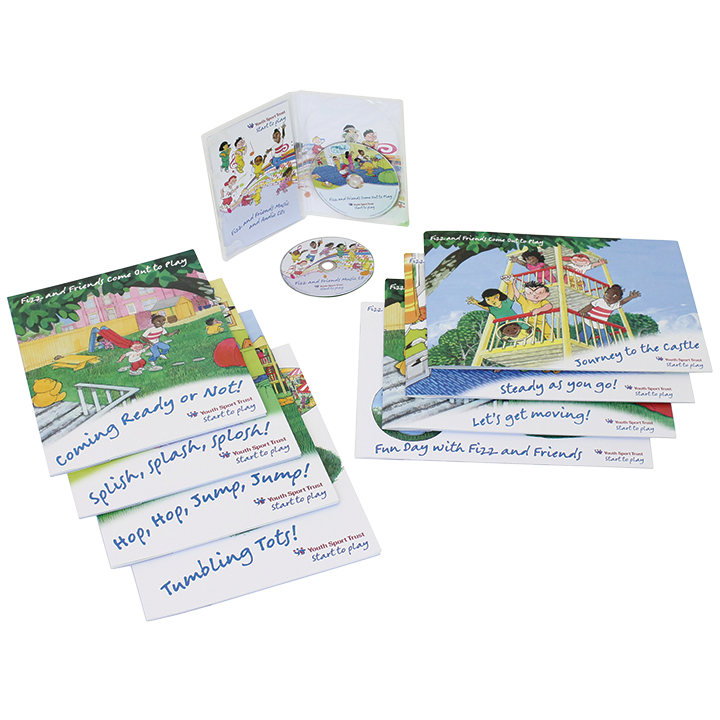 Activity cards to promote physical activity with large bag.