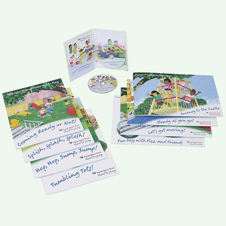 Activity cards to promote physical activity with large bag.