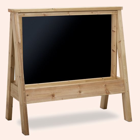 Chalkboard easel for outdoors