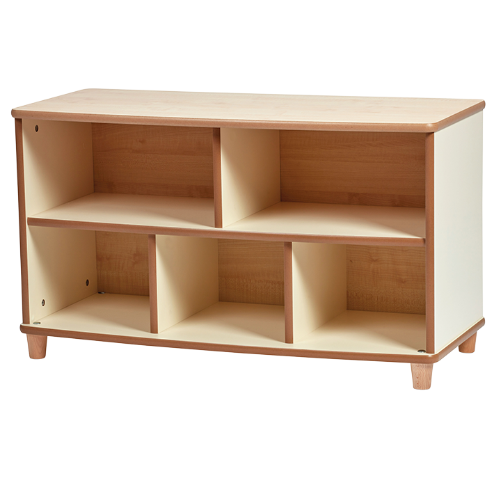 Storage unit with five cubby holes