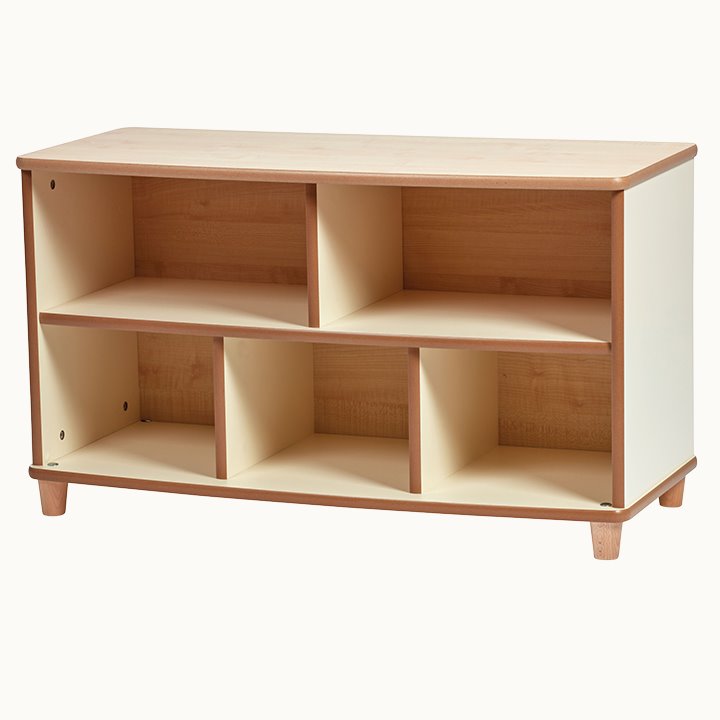 Storage unit with five cubby holes