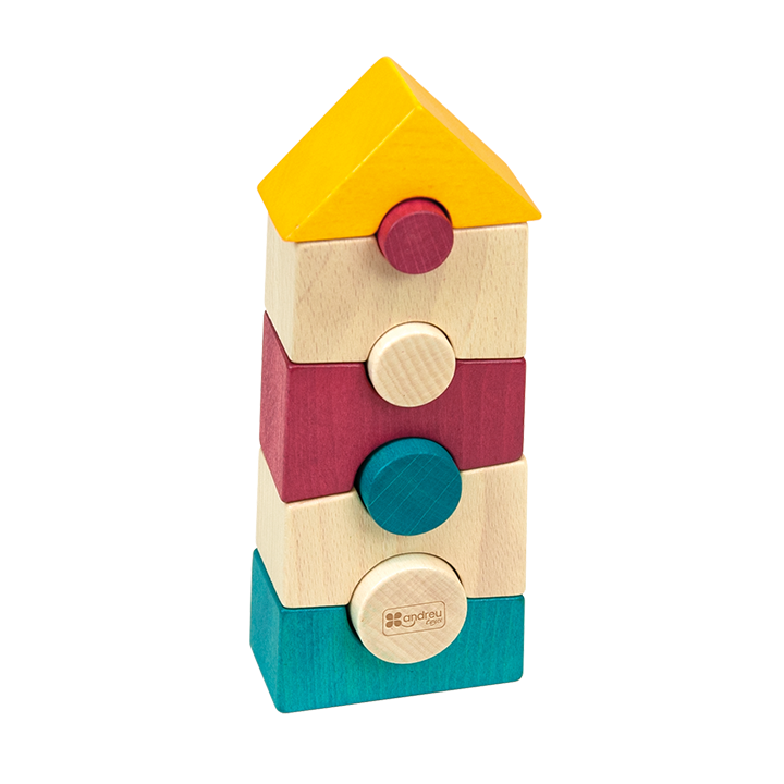 A block tower that can be straight or crooked