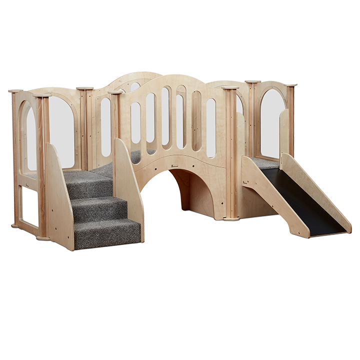 Kinder gym without roof sections