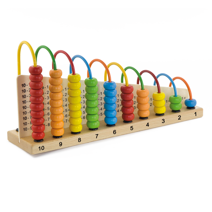 Classic wooden abacus with sums to practise