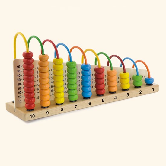 Classic wooden abacus with sums to practise