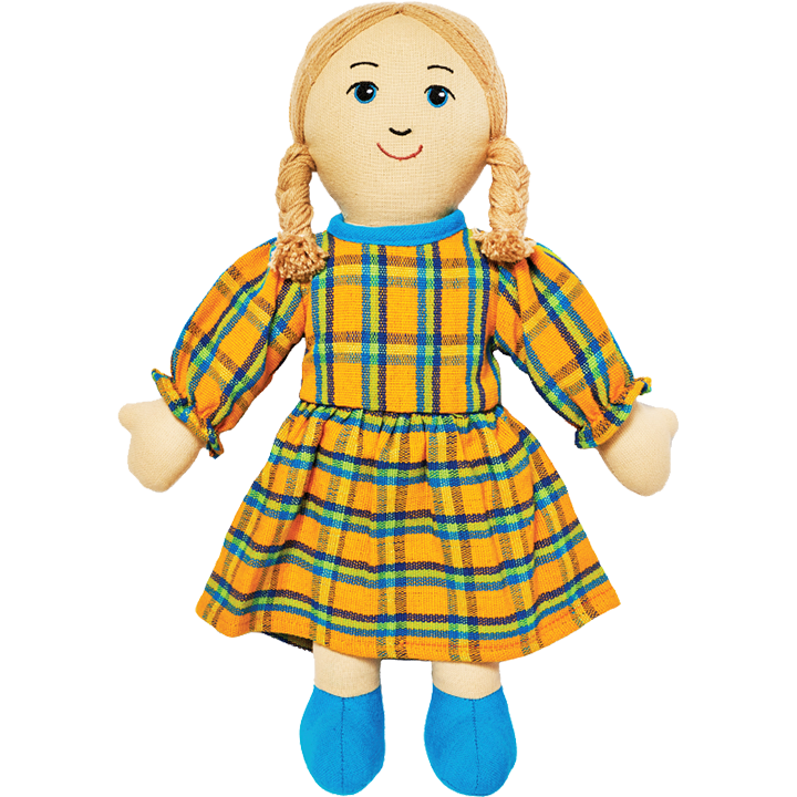 Soft multicultural doll blonde hair and white skin