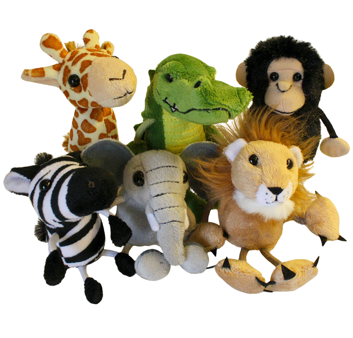 Set of 6 animal finger puppets