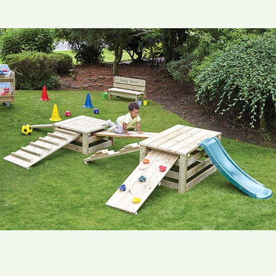 Ladders, ramps and slide for children