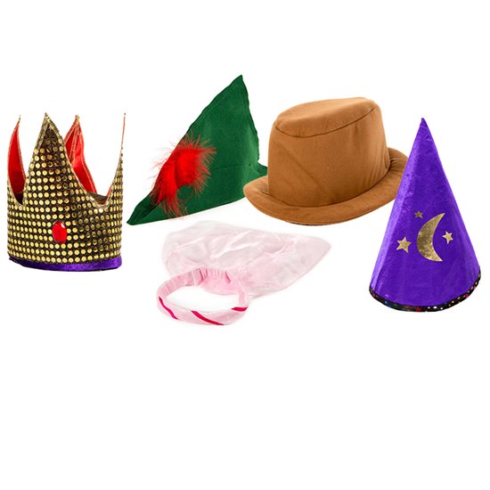 Sets of 5 softs hats to bring stories to life