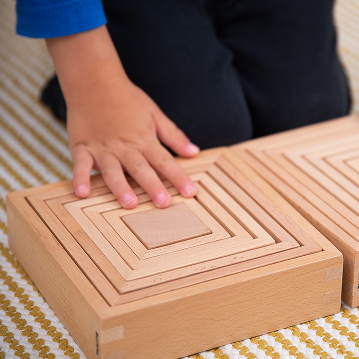 Nested blocks with proper wooden joints