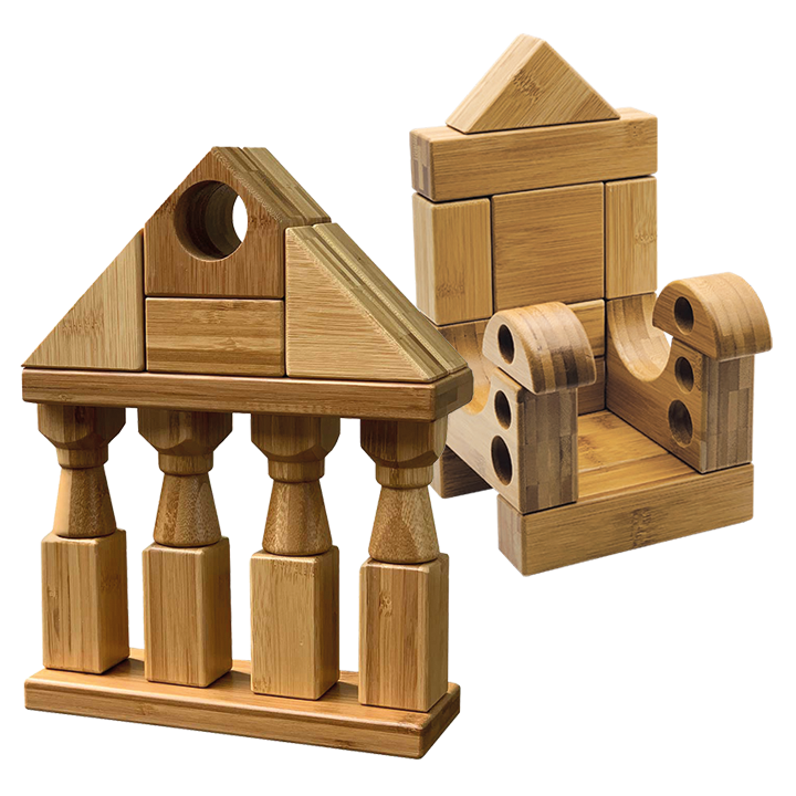 Construction made from eco friendly bamboo blocks