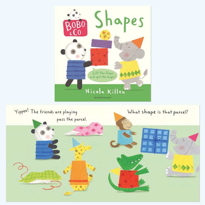 Front cover of board book on shapes