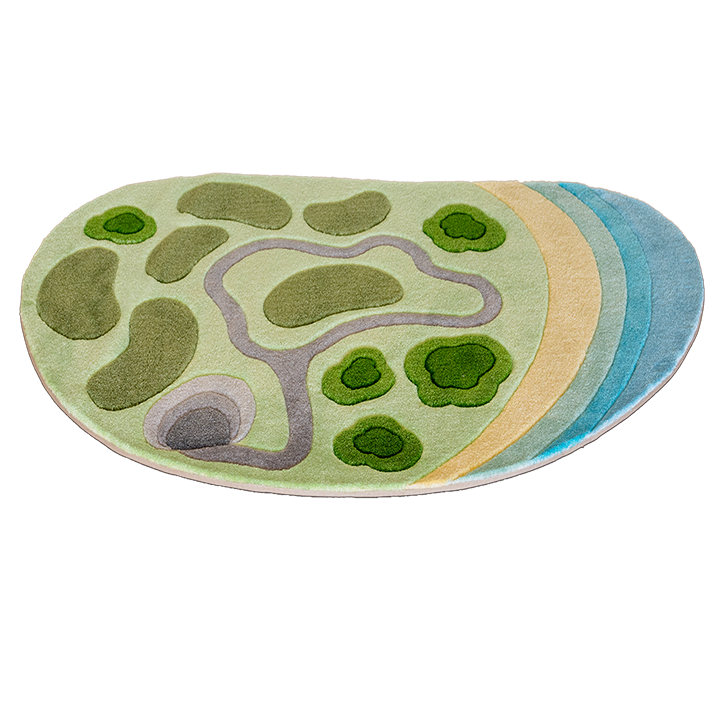 Shaped carpet with 3D effect