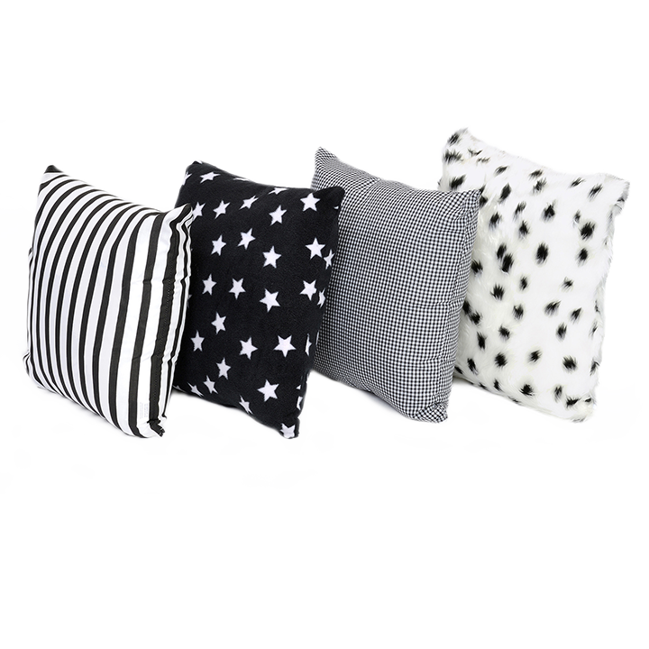 Black and white themed cushions
